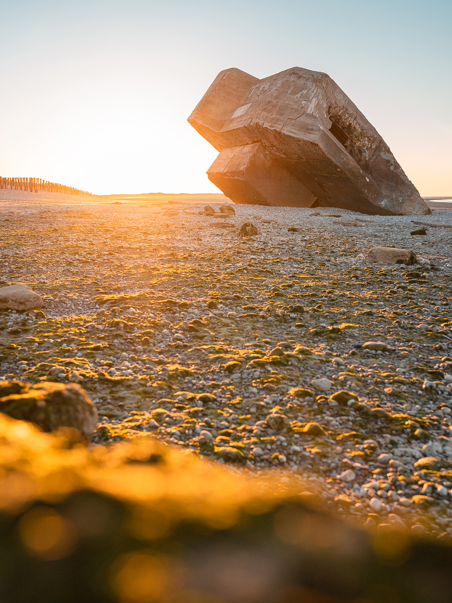 photo d'un blockhaus de guerre à la plage de Le Hourdel